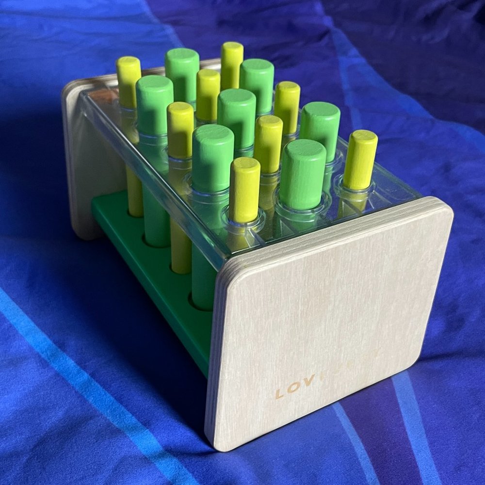Lovevery Wooden Posting Stand, from The Companion Montessori Toddler Play Kit
